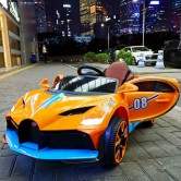Детский электромобиль T-7657 EVA ORANGE Bugatti, оранжевый