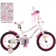 Велосипед детский PROF1 16д. Y16244, Unicorn, бело-малиновый