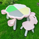 Детский столик YG 2020-3-8 со стульчиком, розовый
