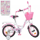 Детский велосипед 14д. Y1425-1 Butterfly, бело-розовый