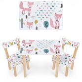 Детский столик 501-119(UA) со стульчиками, лисички
