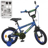 Велосипед детский PROF1 14д. Y1472-1, Dino, темно-синий матовый