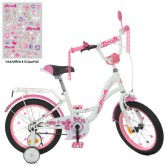 Велосипед детский PROF1 16д. Y1625 Butterfly, бело-розовый