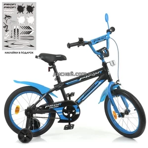 Велосипед детский PROF1 18д. Y18323, Inspirer, черно-синий матовый