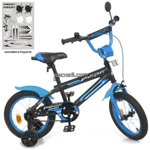 Велосипед детский PROF1 14д. Y14323 Inspirer, черно-синий матовый