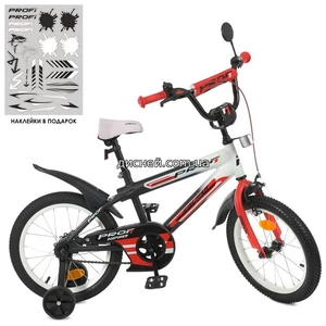 Велосипед детский PROF1 14д. Y14325 Inspirer, черно-бело-красный матовый