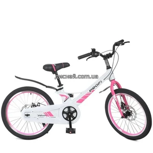 Велосипед детский PROF1 20д. LMG20239 Hunter, бело-розовый