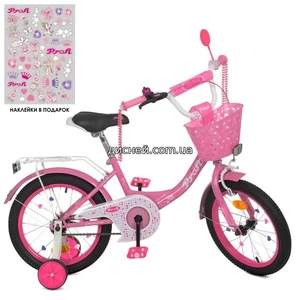Велосипед детский PROF1 16д. Y1611-1K, Princess, с корзинкой
