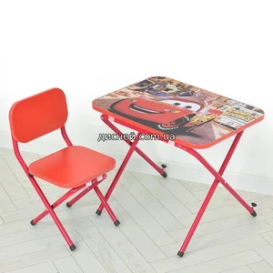 Детский столик Тачки красный, со стульчиком - Дитячий столик Тачки червоний
