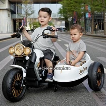 Детский мотоцикл M 5049 EL-1 с коляской, кожаное сиденье