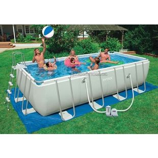 Каркасный бассейн Intex 28350 Rectangular Ultra Frame Pool (400х200х100)