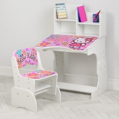 Купить Детская парта W 2071-48-1(UA) со стульчиком, Hello Kitty, белая