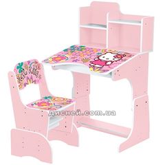 Купить Детская парта W 2071-48-3 со стульчиком, Hello Kitty, розовая