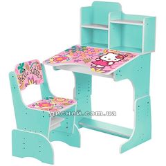 Детская парта W 2071-48-5 со стульчиком, Hello Kitty, мятная