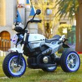 Детский мотоцикл M 3687 AL-1, кожаное сиденье, белый