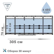 Каркасный бассейн Intex 56999, (28202), 305 х 76 см., с фильтр-насосом фото 37