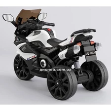 Детский мотоцикл M 3986 EL-1 NEW, кожаное сиденье, белый фото 14