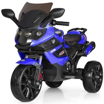 Детский мотоцикл M 3986 EL-4 NEW, кожаное сиденье, синий