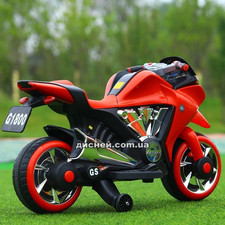 Детский мотоцикл M 3682 L-1, кожаное сиденье, белый фото 63