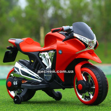 Детский мотоцикл M 3682 L-3, кожаное сиденье, красный купить