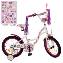 Детский велосипед PROF1 16д. Y1625, Bloom, бело-малиновый