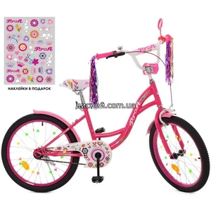Детский велосипед PROF1 20д. Y2023-1 Bloom, малиновый