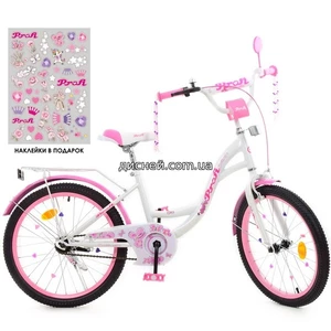Детский велосипед PROF1 20д. Y2025 Bloom, бело-малиновый