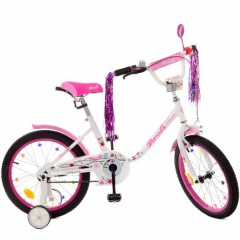 Купить Детский велосипед PROF1 18д. Y1885 Flower, бело-розовый