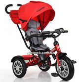 Детский трехколесный велосипед M 4057-1, надувные колеса, красный