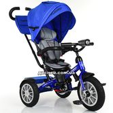 Детский трехколесный велосипед M 4057-10, надувные колеса, синий индиго - Дитячий триколісний велосипед M 4057-10