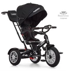 Купить Детский трехколесный велосипед M 4057-20, надувные колеса, черный