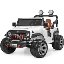 Двухместный детский электромобиль M 4077 EBLR-1, кожаное сиденье, белый
