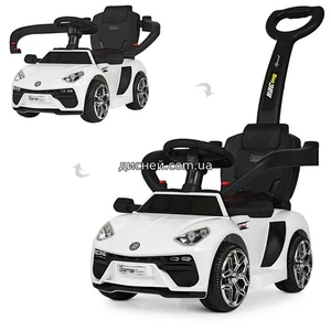 Купить Детский электромобиль - толокар M 3591 L-1, кожаное сиденье, белый