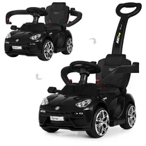 Детский электромобиль - толокар M 3591 L-2, кожаное сиденье, черный