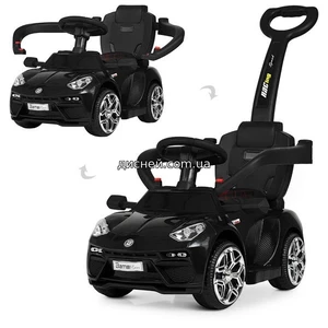 Купить Детский электромобиль - толокар M 3591 L-2, кожаное сиденье, черный