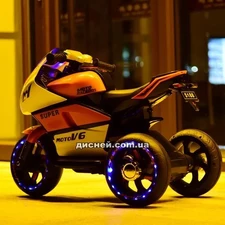 Детский мотоцикл M 4135 EL-1-3 Yamaha, кожаное сиденье фото 14