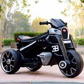 Детский мотоцикл M 4113 EL-2, кожаное сиденье, черный