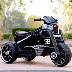 Детский мотоцикл M 4113 EL-2, кожаное сиденье, черный