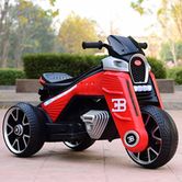 Детский мотоцикл M 4113 EL-3, кожаное сиденье, красный