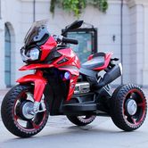 Детский мотоцикл M 4117 EL-3, кожаное сиденье, красный