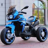 Детский мотоцикл M 4117 EL-4, кожаное сиденье, синий