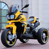 Детский мотоцикл M 4117 EL-6, кожаное сиденье, желтый