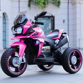 Детский мотоцикл M 4117 EL-8, кожаное сиденье, розовый