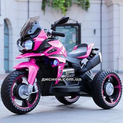 Купить Детский мотоцикл M 4117 EL-8, кожаное сиденье, розовый
