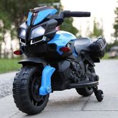 Детский мотоцикл M 3832 EL-2-4, кожаное сиденье, черно-синий