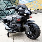 Детский мотоцикл M 3832 ELM-2, кожаное сиденье, черный матовый
