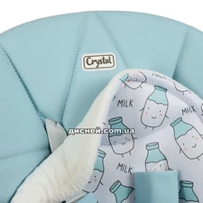 Стульчик ME 1037 CRYSTAL Milk Sky Blue, для кормления, голубой фото 37