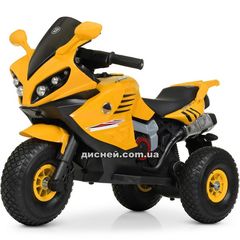 Детский мотоцикл M 4216 AL-6, надувные колеса, желтый