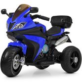 Детский мотоцикл M 4195 EL-4, кожаное сиденье, синий