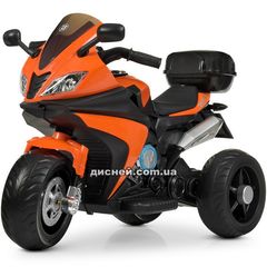 Детский мотоцикл M 4195 EL-7, кожаное сиденье, оранжевый